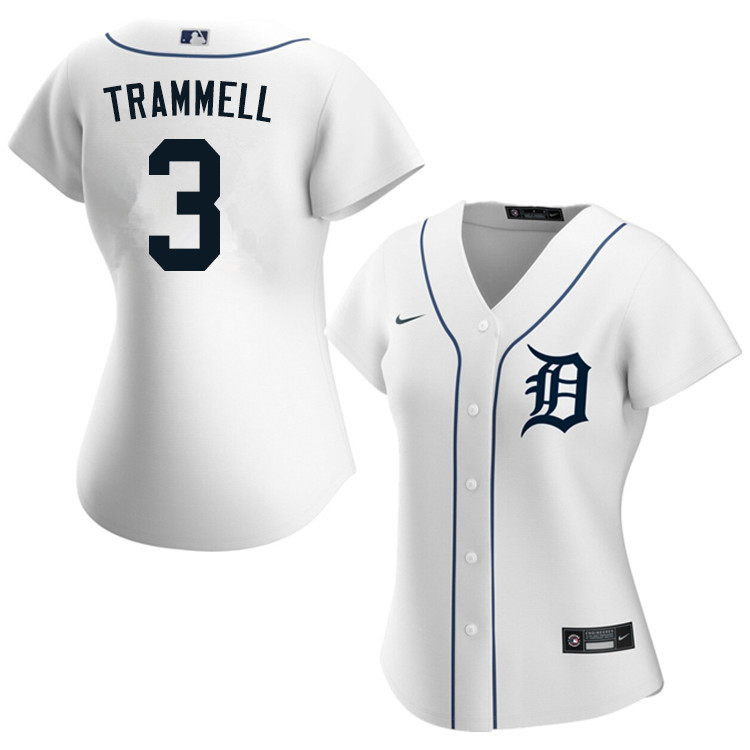 Nike Women #3 Alan Trammell Detroit Tigers Baseball Jerseys Sale-White